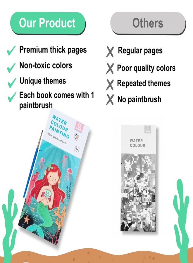 سنابترون مجموعة هدايا سنابترون للأطفال - 12 كتاب تلوين سحري / كتاب تلوين مائي مع فرشاة / كتب تلوين ورسم بألوان مائية في كل صفحة - أفضل هدايا عيد ميلاد بالجملة / مجموعة هدايا للأطفال - Image 5